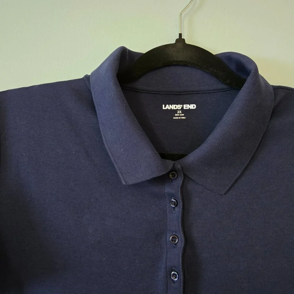 Lands End Women's Plus Size Supima Cotton Polo Sz 2X - Picture 9 of 11
